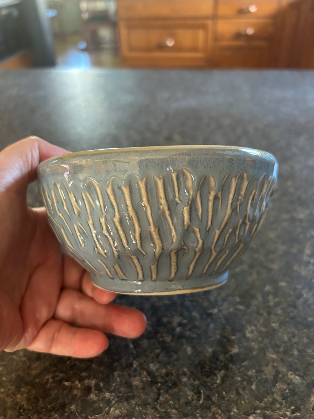 Handmade Blue Pottery Decorative Bowl